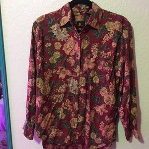 Liz sport long sleeve floral button down GUC